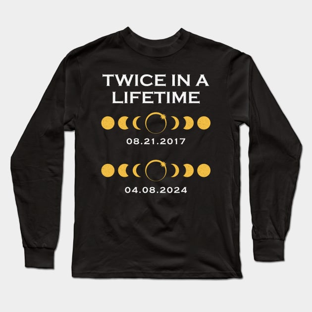 Twice In A Lifetime - Total Solar Eclipse Long Sleeve T-Shirt by AnKa Art